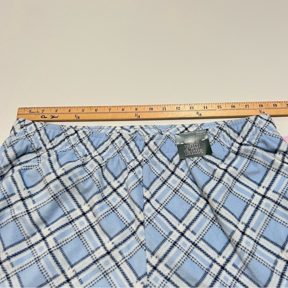 NWT wild fable Women's Microfleece Straight Legs Pajama Pants- Blue Plaid XXL - Picture 7 of 12